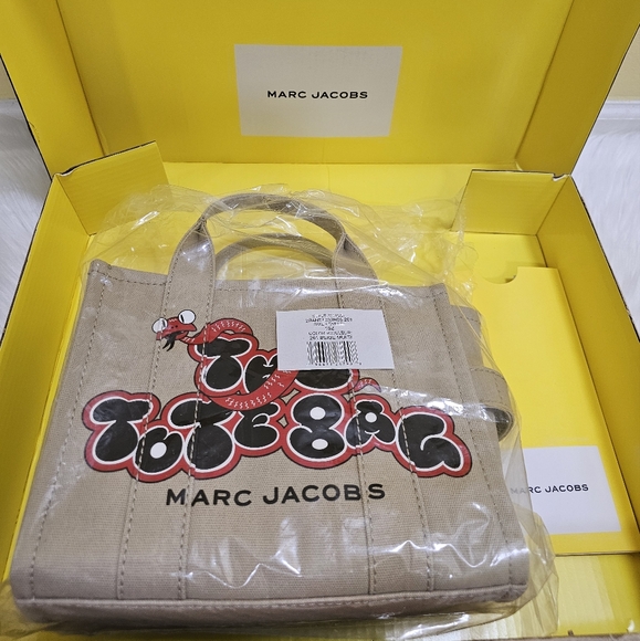 NEW MARC JACOBS THE SNAKE CANVAS SMALL TOTE BAG - Picture 14 of 16